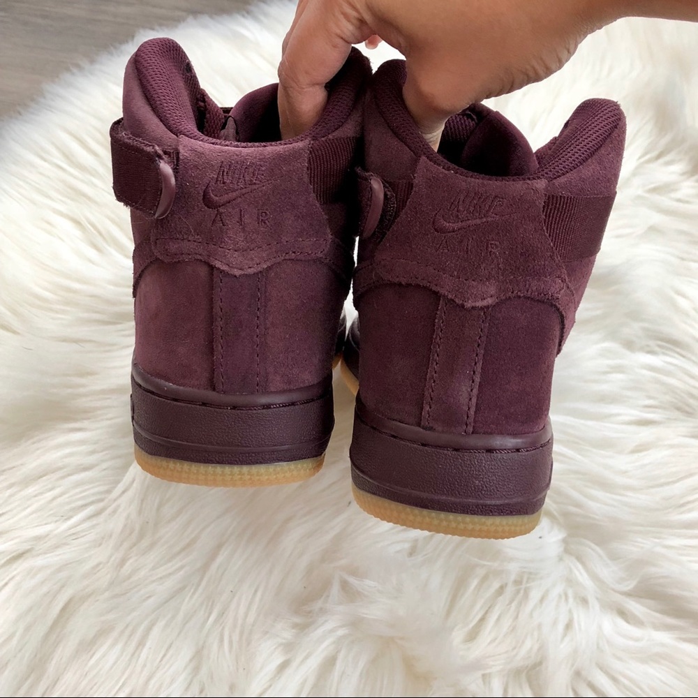 Brand New Nike Air Force 1 High Suede Burgundy - Picture 3 of 6